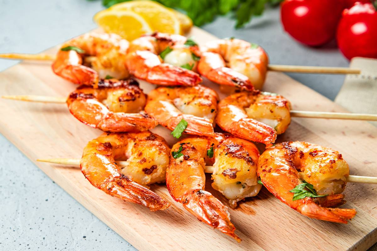 Grilintos krevetės.